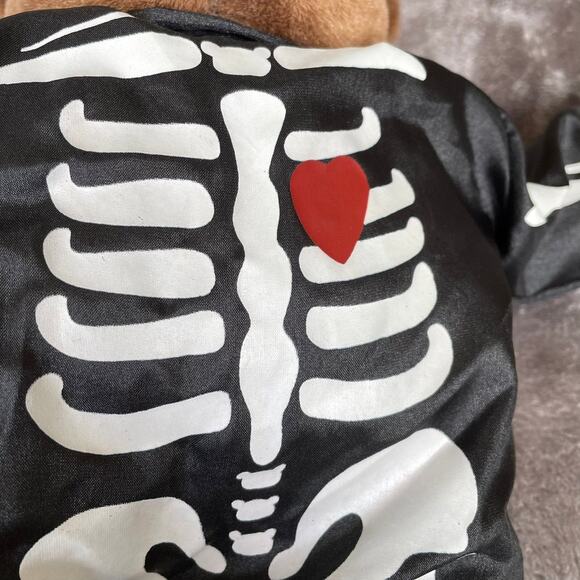 Vintage 1990s y2k Halloween Bear Nylon Skeleton Costume Plush Stuffed Toy - Picture 3 of 13